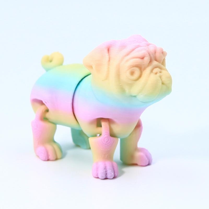 6cm rainbow pug