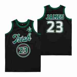 Street Basketball Jersey Embroidery Stitched Sublimation US Size Irish Los Angeles Artesia Black Red Men Breathable Uniform - Product Image 2