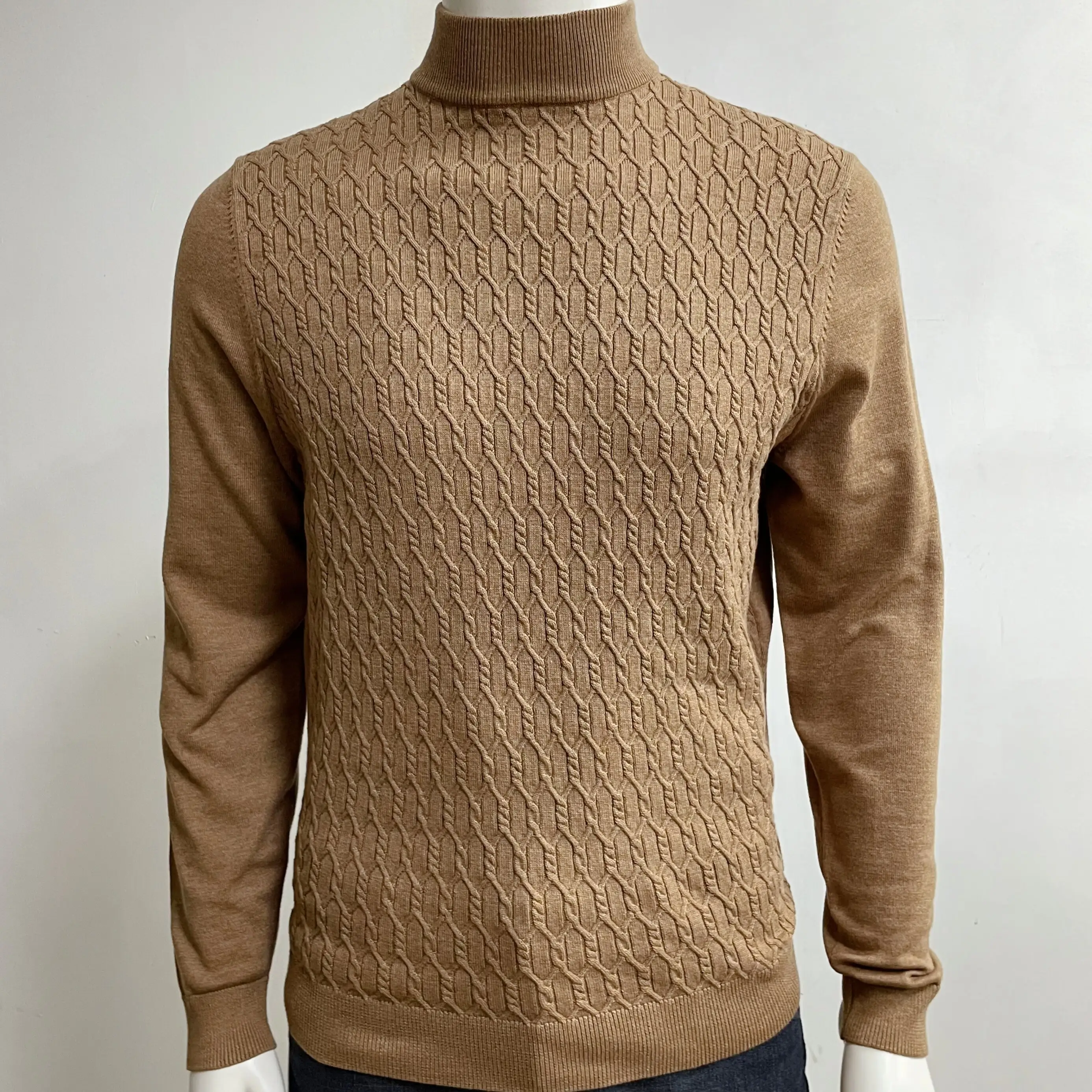 Style Men Clothes Fashion Knitted Honorable Collar Sweater Autumn and Winter Standard Turtleneck Sweater Norwegian Sweater