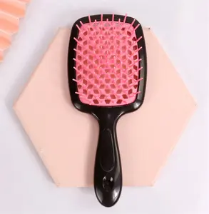 Hot removes knots wholesale custom logo wet brush detangling hair unbrush detangling hollow hair brush for black natural hair