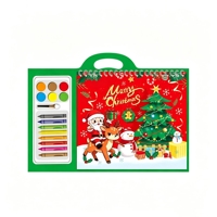 Tragbares Weihnachts-Kunstset Lehrreiches DIY-Graffiti-Malbuch mit Papier Perfektes Geschenk Andere Kunstbedarfsartikel