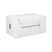 Boîte de transport pliable et empilable en carton ondulé entièrement imprégné de cire, étanche, pour la chaîne du froid (fruits de mer, viande), avec impression UV, gain de place