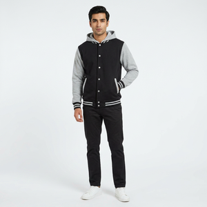 Blouson universitaire vintage pour homme, directement de l'usine, en toile respirante, avec patch personnalisé, design bomber de baseball d'hiver sur le devant - Product Image 1
