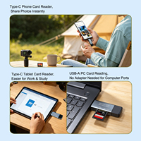Lecteur de cartes USB3.0 pour cartes SD/Micro SD avec transfert de données à 5 Gbps/s, lecteur de cartes 4 en 1 de type C