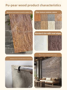 Panneaux décoratifs extérieurs en PU <span class=keywords><strong>imitation</strong></span> <span class=keywords><strong>bois</strong></span>, effet grain de <span class=keywords><strong>bois</strong></span>, résistants à l'humidité, pour revêtement de colonnes, aspect vieilli - Product Image 3