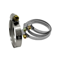 Colliers de serrage en acier inoxydable poli de type allemand, métriques, pour conduites de carburant en caoutchouc tressé, largeur de bande 9 mm, 50-60 mm
