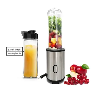 Liquidificador pessoal portátil 500w, misturador e liquidificador de frutas portátil, duas ou quatro lâminas, moedor de suco, copo, agitador, garrafa de vidro