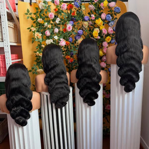 Pelucas sin pegamento de cabello humano virgen vietnamita de lujo original, ondulado, con doble trama y encaje frontal, para mujeres afroamericanas. - Product Image 1