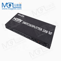 Haute Qualité OEM HD 4K HDMI Matrix 2X8 Commutateur/Séparateur Soutien 3D Diviseur D'affichage avec Télécommande contrôleur