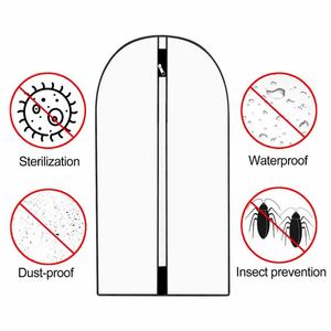 Custom PEVA Hanging <b>Dress</b> Gown Suit Clothes Clear Closet Storage Dustproof <b>Cover</b> Fashionable Zipper Bag Protector for Garments - Product Image 4