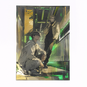 Affiches d'art personnalisées en feuille d'or verte/dorée, impression anime/<span class=keywords><strong>manga</strong></span>, impressions à effet métallique brillant, illustrations d'exposition, affiches fanart - Product Image 3