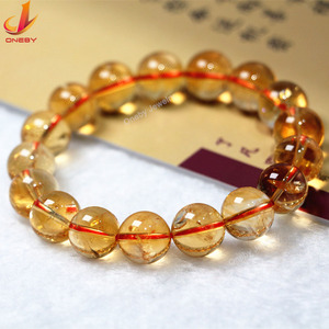 Pulseras de Cristales Naturales de Alta Calidad, Pulseras de Citrino Amarillo con Cuentas Redondas de Diseño Médico, Joyería de Topacio Escocés - Product Image 3