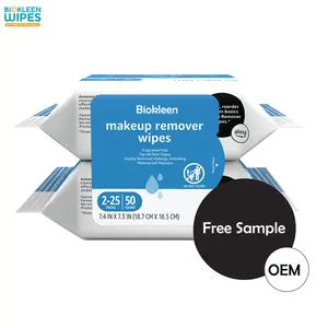 Biokleen Hot Selling New Style Private Label Cotton Soft Pack Super Thick Shea Hygiene Refreshing Spunlace Facial Cleaning Wipes