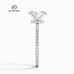 Luxeora 2.0 Carat D/F VVS VS Bague de fiançailles en diamant de laboratoire taille ovale, bijoux en or blanc de bonne qualité, bague en or blanc 18 carats - Product Image 3
