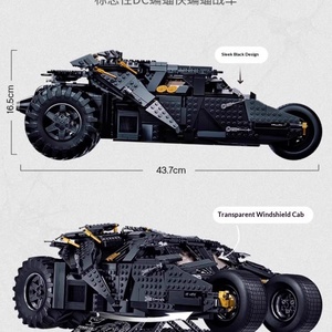 Blocchi <span class=keywords><strong>di</strong></span> Costruzione in Plastica 76240 Batmobile Compatibili Transfrontalieri, Giocattolo da Assemblare per Auto del Cavaliere Oscuro, Uso Interno, Età 0-24 Mesi - Product Image 4