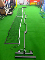 Filet de pickleball professionnel robuste de qualité tournoi avec cadre en acier réglable et roues portables pour entraînement en extérieur