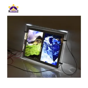 Crystal Lightbox - Painel de luz LED para exposição de imóveis, moldura de cristal para fotos, painel acrílico retroiluminado com bolso