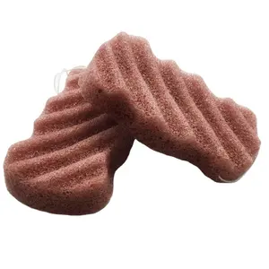 100% Natural Cleansing Gentle Exfoliating Konjac Body Sponge with Activated French Red Clay