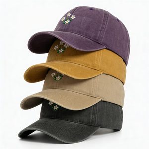Vintage Washed Cotton Baseball <b>Cap</b> with Embroidered Daffodils – Adjustable Hat for <b>Women</b> & Men - Product Image 6