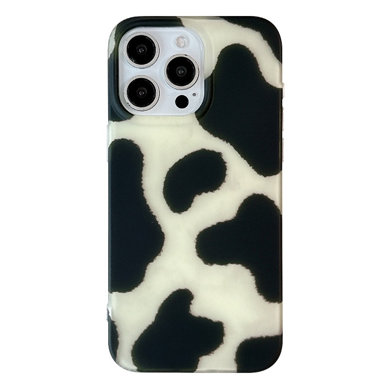 Matte Cow Print Antique White Base