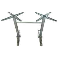 Base de table double avec pieds en acier inoxydable 304 pour restaurant, café, bistrot, support de table à manger longue