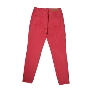 Modieuze Skinny Fit Rode Vrouwen Jeans Broek Denim Vrouw Jeans Jeans Broek Voor Dames