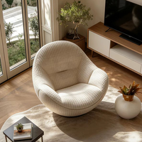 Canapé ballon design, siège rotatif, fauteuil tendance en velours teddy, surdimensionné, inclinable, élégant, décoration d'intérieur