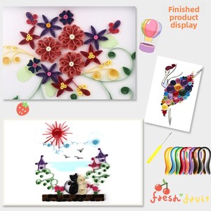 Kit d'outils <span class=keywords><strong>pour</strong></span> <span class=keywords><strong>quilling</strong></span> en papier avec bandes de couleurs dégradées et formes géométriques 518 - Product Image 4