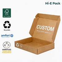Boîte d'expédition personnalisée avec logo imprimé recto-verso, boîtes en papier recyclables, emballage pour cosmétiques, cadeaux, entreprise