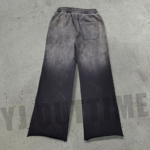 Pantalones Deportivos Personalizados de Fabricante, Pantalones de Chándal Estilo Urbano, Desgastados por el Sol, Corte y Dobladillo Deshilachados, Pantalones Deportivos de Doble Capa para Hombre - Product Image 2
