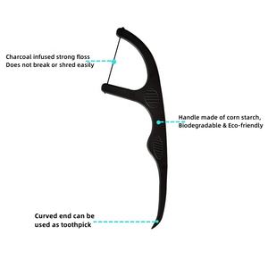 Stuzzicadenti dentali vegani in PLA biodegradabile 30 pezzi bastoncini per la cura delle gengive personalizzati alla menta scelta per filo interdentale - Product Image 5