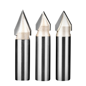 Tideway tungsten carbide nghiêng tráng <span class=keywords><strong>CNC</strong></span> khắc rãnh gỗ <span class=keywords><strong>Router</strong></span> Cutter 45/60 độ V hình dạng khắc <span class=keywords><strong>bit</strong></span> 12.7 mét Shank - Product Image 3