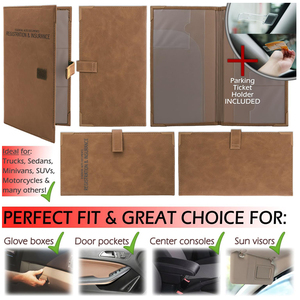 Estuche <span class=keywords><strong>de</strong></span> Piel Sintética para Documentos del Automóvil, Organizador <span class=keywords><strong>de</strong></span> Documentos para la Guantera del Vehículo, Porta Tarjetas <span class=keywords><strong>de</strong></span> <span class=keywords><strong>Seguro</strong></span> y Registro - Product Image 2