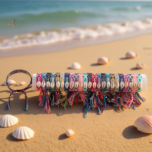 Braccialetto Intrecciato con Conchiglie, Pulsera Tubo Hecho A Mano, 24 Pezzi, Nappa Multicolore, Gioielli Decorativi alla Moda - Product Image 2