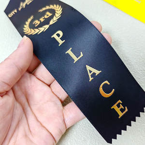 Rubans de récompense en polyester écologiques avec logo personnalisé, en satin, pour la remise des diplômes, les événements sportifs, les <span class=keywords><strong>concours</strong></span> scolaires, les vainqueurs du premier prix - Product Image 2