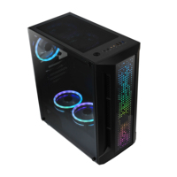 Casing ATX A03 Gamer Dengan Kaca Tempered dan Lampu LED Strip, Casing Gaming Komputer, Casing PC Gamer, Casing Desktop RGB, Boitier PC