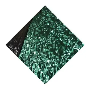 Placa de estampado corrugado de agua con espejo de color placa decorativa de acero inoxidable