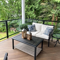 Rampe en verre sans cadre en acier inoxydable brossé noir personnalisable pour villa en bord de lac, terrasse, balcon, escalier
