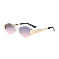 Twooo T1335 Lunettes de soleil homme sans monture tendance pour femme Qualité jambe en métal Logo personnalisé Designer