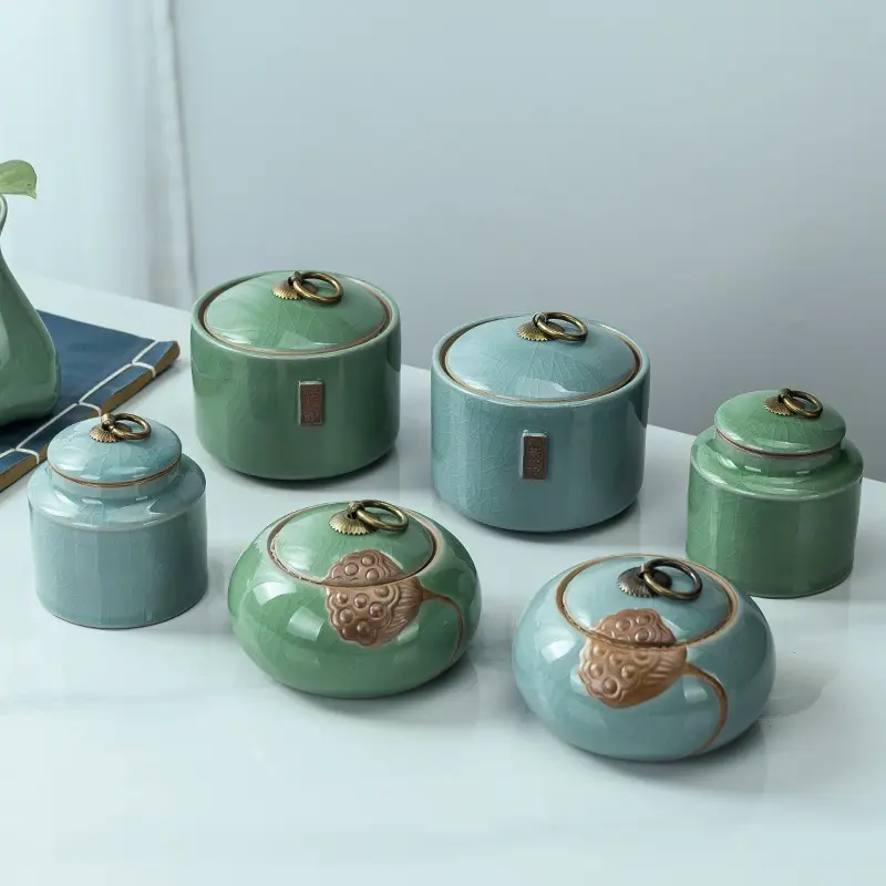 6oz Unique Food Tea Spice Coffee Storage Jar Ceramic Candle Container