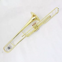 B Flat Gold Lacquer Brass Wholesale Student Level Trombone With Case