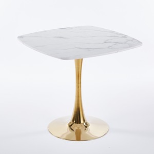 Square Dining <b>Table</b> Marble Top Golden Metal Frame Modern Design Home Furniture 2-4 Persons <b>Small</b> Space Apartment - Product Image 4