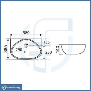 Lavabo de Encimera de Diseño Moderno y Tradicional de 58.5x38.5cm, Lavabo de Porcelana y Mármol para Baño, para Uso en Hoteles, Estilo Rústico - La35 - Product Image 2