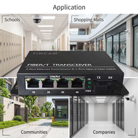 Commutateur Ethernet TiNCAM 4 ports 10/100M SM à fibre optique simple SC 1310nm, convertisseur émetteur-récepteur fibre optique simplex 20km, commutateurs réseau