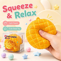 Jouet à presser souple en TPR, en forme de bloc de pâte à modeler, motif pain d'ananas croustillant, à remontée lente, simulation alimentaire, jouet anti-stress et fantaisie pour adultes