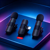 Mini 2er-Pack Kabelloses Ansteckmikrofon Live-Stream Typ C Telefon Kabelloses Mikrofon