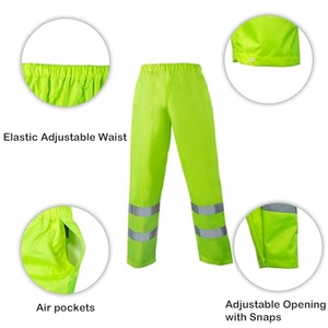 Chaqueta Impermeable de Alta Calidad para Trabajo al Aire Libre, Reflectante, de <span class=keywords><strong>2</strong></span> Piezas, con Capucha, Traje de Lluvia de PVC - Product Image 3