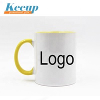 Haute qualité sublimation tasse fournisseur pas cher personnaliser logo faible QUANTITÉ MINIMALE DE COMMANDE personnalisé cadeaux uniques en céramique tasse tasse avec couleur à l'intérieur