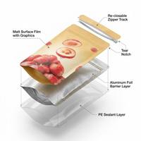 Sacs Doypack Personnalisés Imprimés en Aluminium Mat Anti-Humidité et Anti-Lumière pour Fruits Secs, Qualité Alimentaire
