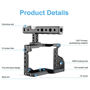Support de montage de caméra professionnel de haute qualité PULUZ plate-forme de stabilisateur de Cage de caméra vidéo avec poignée pour <span class=keywords><strong>Sony</strong></span> <span class=keywords><strong>A6600</strong></span> / ILCE-6600 - Product Image 4